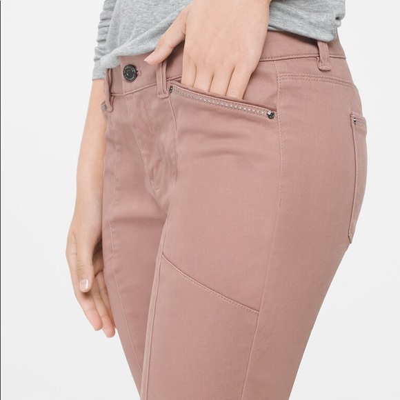 WHBM Washed Mauve Pink Skimmer Jeans 8 - Picture 2 of 10